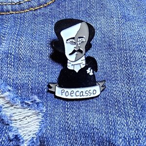 Edgar Allan Poe Picasso Poecasso Enamel Pin